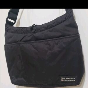 Polo Sport Ralph Lauren Bag Puffer Black Nylon Shoulder Hobo Unisex Men's Women